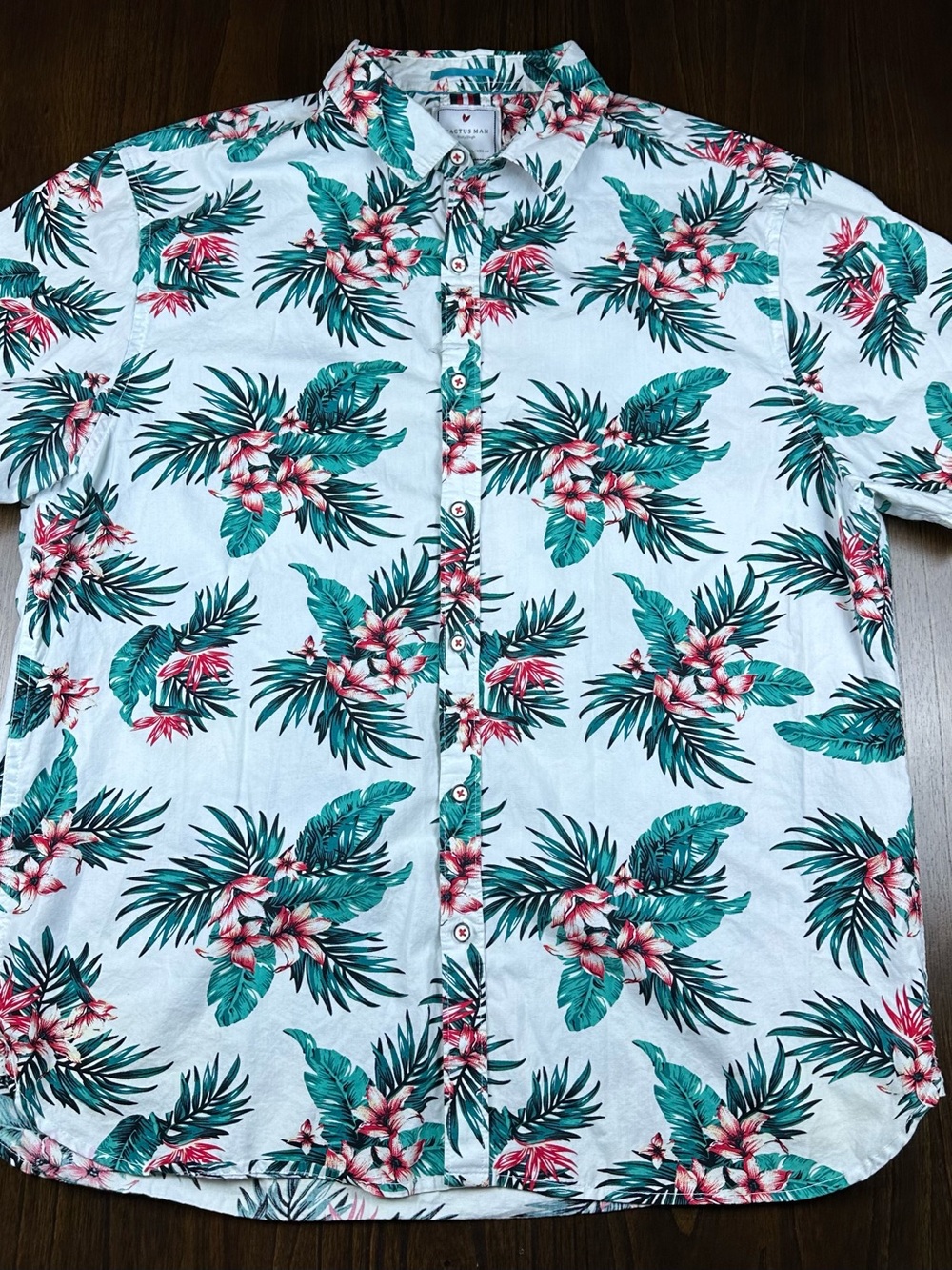 Cactus Man Ricky Singh Floral Slim Fit XL Casual Button-Down Short Sleeve Shirt